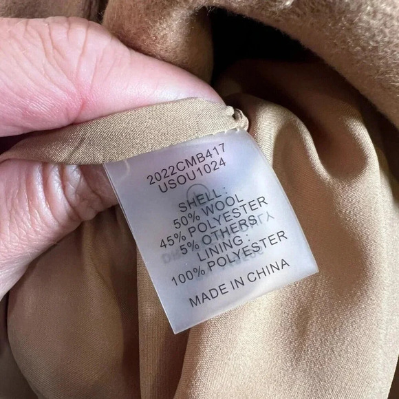 Universal Standard New Tailored Coat Size 3XL Camel Brown Neutral Wool Blend - Picture 12 of 13